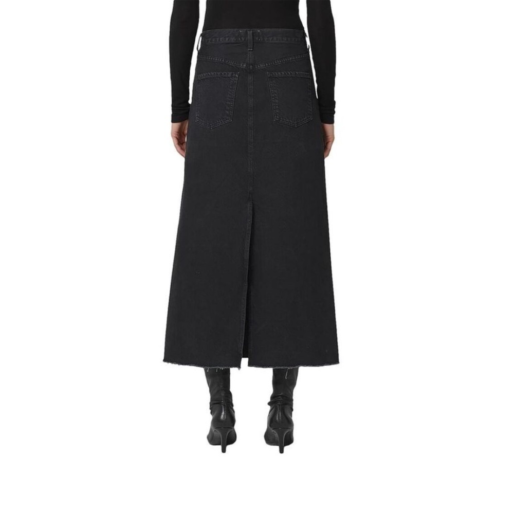 AGOLDE Hilla Black Denim Maxi Skirt Size 26 - Picture 3 of 5